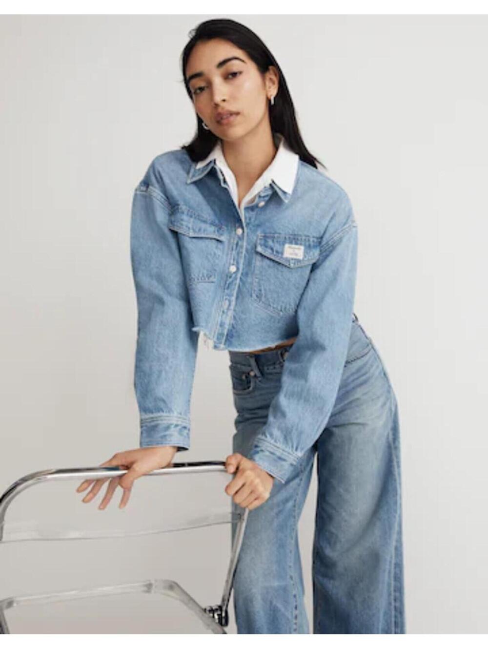 Madewell x Molly Dickson Denim Crop Shirt